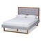 Baxton Studio Livinia Grey Upholstered and Ash Walnut Wood King Size Platform Bed 164-9418-9436 - alternate 1
